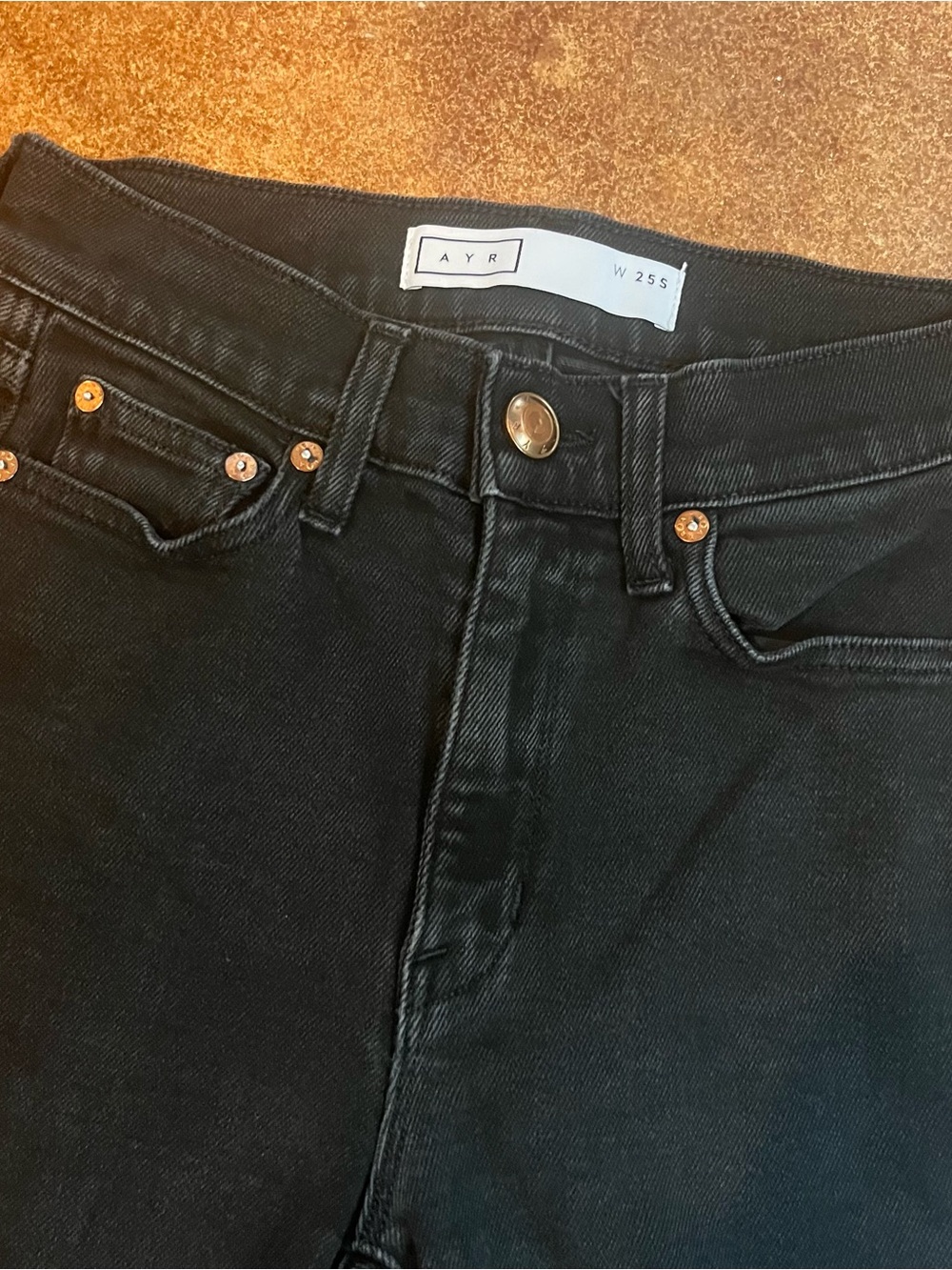 AYR  The Bomb Pop Black Women's High-Rise Straight Jeans Sz 25 - Picture 3 of 10